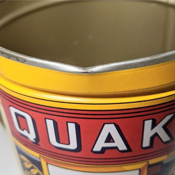Vintage Quaker Rolled White Oats Tin Canister 1992 Stamp on 1984 Ltd Edition - Picture 7 of 9